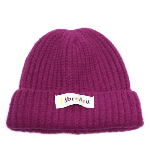 Berretto Invernale Caldo In Maglia A Costine Per Uomo Donna Misto Cotone Cashmere Patch Lettera Colorata Ski Skull Cap Quotidiano