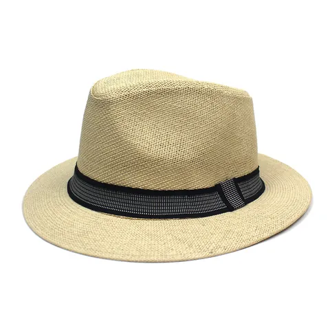 Women's Summer Paper Straw Sun Hat Breathable Wide Brim Beach Fedora With Ribbon Decoration Fashion Outdoor Sun Protection Hat