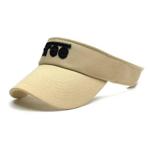 Women Cotton Embroidered Free Letter Sun Visor Hat Adjustable Empty Top Breathable Summer Outdoor Sport Beach Sun Hat
