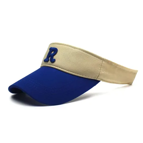 Visera Sombrero de Sol de Algodón para Mujer Hombre Letra R Bordado Bloque de Color Ajustable Deportes Tenis Golf Gorra de Protección Solar al Aire Libre