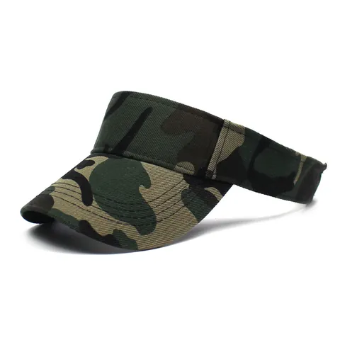 Adult Outdoor Camouflage Sun Visor Adjustable Polyester Sport Tennis Golf Hat For Men Women Breathable Camo Cap