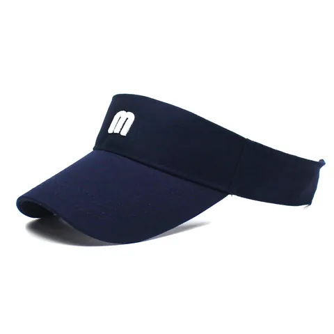 Cotton Adjustable Sun Visor Hat Empty Top Baseball Cap Letter M Embroidery Summer Sunshade Outdoor Cap For Men Women