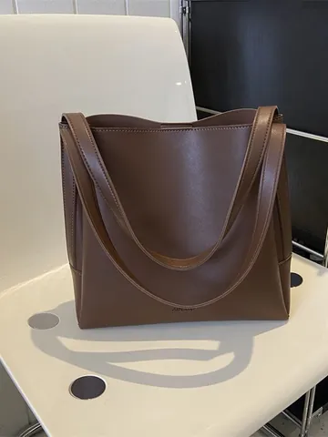 Borsa Tote Donna Retro Grande Capacità in Pelle PU Minimalista Pendolare Borsa a Tracolla Con Fibbia Magnetica Borsa a Mano