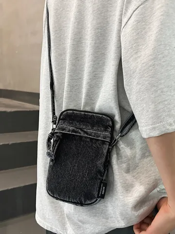 Vintage Denim Τσάντα Χιαστί Για Γυναίκες Μικρή Τσάντα Κινητού Denim Casual Ελαφριά Τετράγωνη Τσάντα Ώμου Με Φερμουάρ