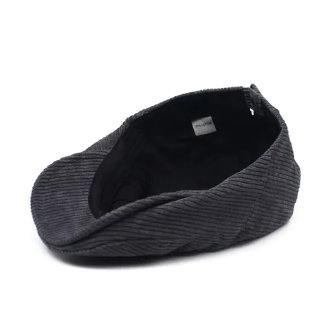 Men's Corduroy Flat Cap Vintage Newsboy Hat Solid Color Breathable Warm Adjustable Beret For Travel Daily Wear Ivy Cap