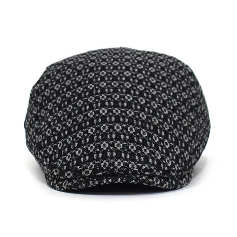 Women Retro Cotton Jacquard Flat Cap Newsboy Beret Hat With Geometric Pattern Outdoor Sun Protection Adjustable Fashion Cap