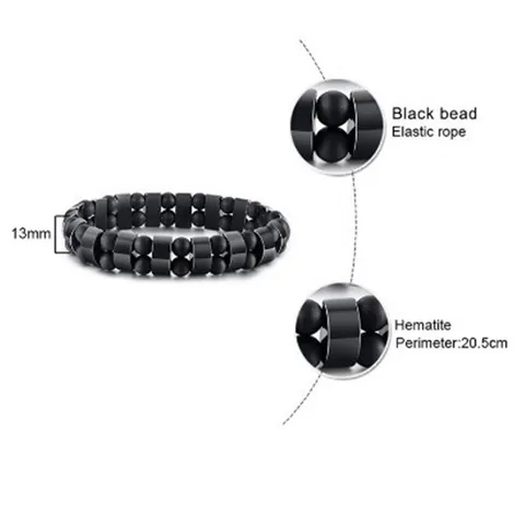 Naturstein Tigerauge Hämatit Perlenarmband Für Damen Herren Elastisches Seil Heilenergie Schmuck Geschenk Mode Accessoire