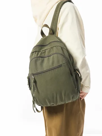 Vintage Leinwand Rucksack Damen Große Kapazität Einfacher Akademischer Stil Lässig Reisen Student Schultasche Mehrere Taschen Daypack