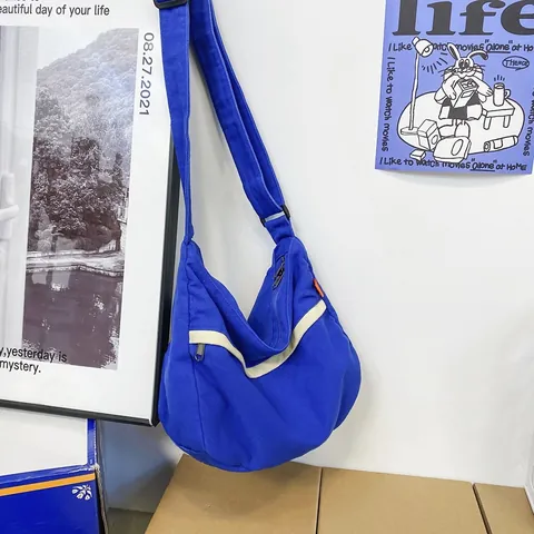 Große Kapazität Segeltuch Umhängetasche Für Damen Herren Japanische Arbeitskleidung Messenger Tasche Lässige Schultertasche Mit Verstellbarem Riemen