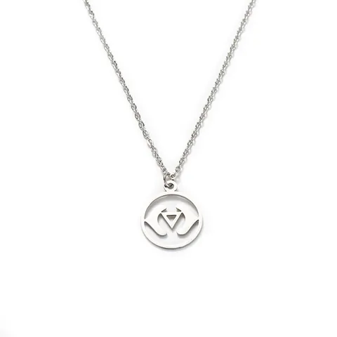 Collier Pendentif Chakra en Acier Inoxydable Géométrie Sacrée Rond Ajouré Yoga Mandala Bijoux Spirituels Pour Femmes Hommes