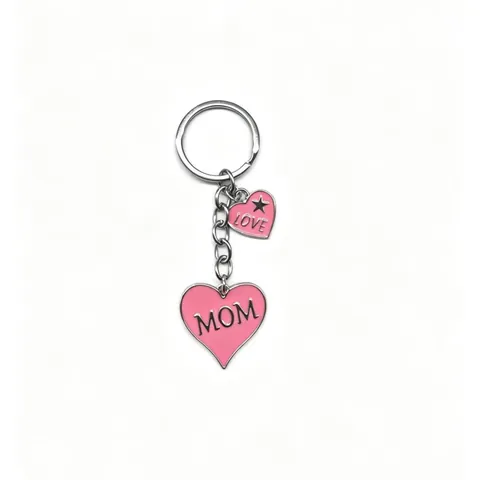 Portachiavi in Metallo a Cuore Per la Mamma Smalto Love Okinawa Lettera Pendente Per Borsa Argento Rosa Regalo Gioiello