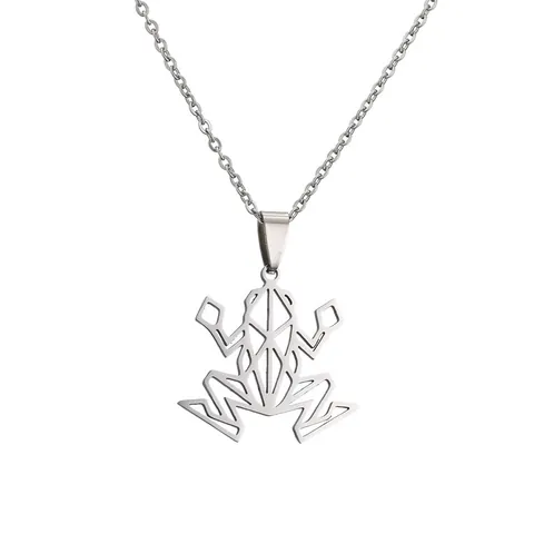 Minimalistische Edelstahl Halskette Mit Geometrischen Origami Meerestieren Anhänger Elegantes Hohles Design Für Damen Herren