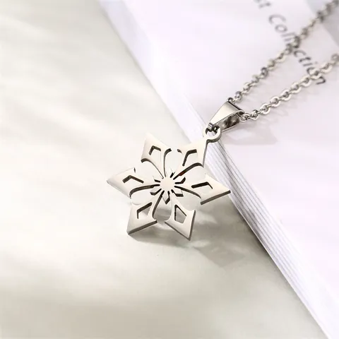 Minimalist Stainless Steel Pendant Necklace Heart Snowflake Origami Boat Elegant Fashion Jewelry For Women O-Chain