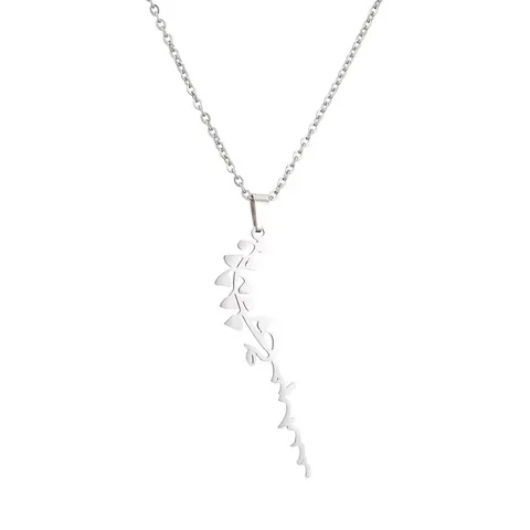 Collana con Pendente a Forma di Fiore di Nascita in Acciaio Inossidabile Minimalista Gioielli Floreali Personalizzati per Donna Regalo Commemorativo