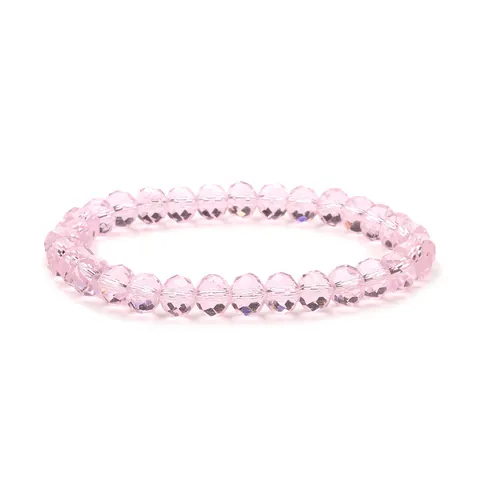 Faceted Crystal Glass Beaded Bracelet Colorful Sparkly Earth Beads Elastic Strand Fashion Jewelry For Women Daily Party Wear