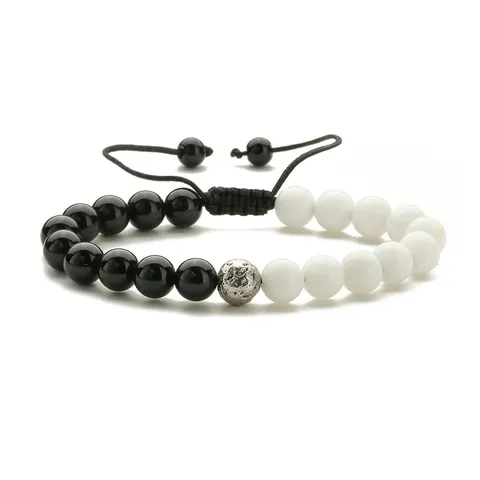 Bracelet en Perles de Pierre de Lave Naturelle Oeil de Tigre Agate pour Hommes Femmes Corde Tressée Réglable Bijoux de Guérison