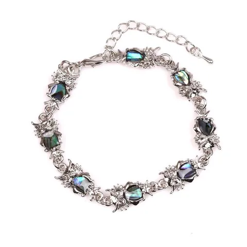 Böhmische Legierung Abalone Muschel Charme Armband Für Damen Ozean Schildkröte Eule Mond Stern Seepferdchen Tier Gliederkettchen Schmuck Geschenk