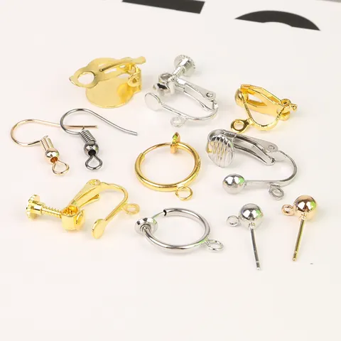 DIY Earring Findings Metal Ear Hooks Spiral U Shape Ear Clips Converter For Non Pierced Ears Gold Silver Handmade Jewelry Parts