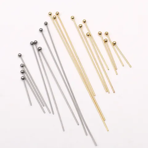Stainless Steel Ball Head Pins For DIY Jewelry Making Gold Steel Color Plated Findings For Earrings Bracelet Necklace Accessory