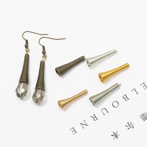 Electroplated Iron Spring Coil Bead Caps Spacer Beads DIY Jewelry Making Bracelet Necklace Earring Findings Accessory