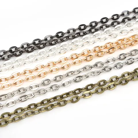 DIY Jewelry Making Metal Cable Chain For Necklace Bracelet Earring Extension Minimalist Electroplated Craft Accessories