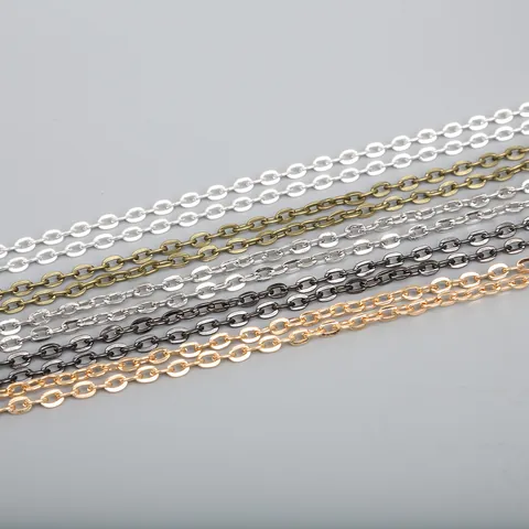 DIY Jewelry Making Metal Cable Chain For Necklace Bracelet Earring Extension Minimalist Electroplated Craft Accessories