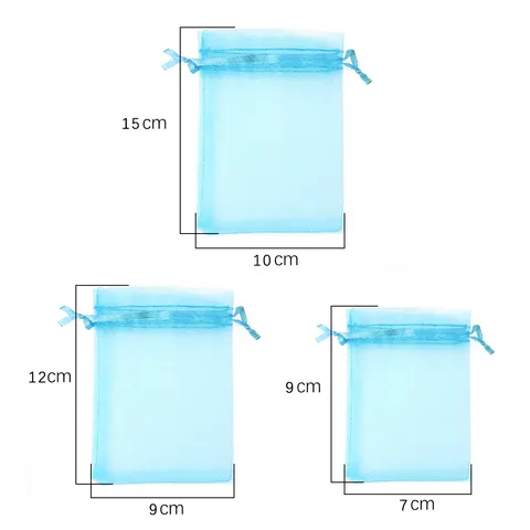 Bolsas de Regalo de Organza Multicolor con Cordón Bolsas Transparentes para Joyas Dulces Bodas Fiestas Regalos