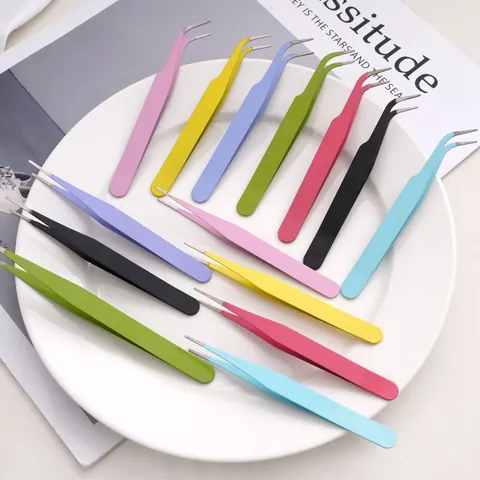 Bunte Präzisions Metall Pinzette Für DIY Scrapbooking Handgemachtes Bastelwerkzeug Gerade Und Gebogene Spitzen Macaron Farben DIY Zubehör