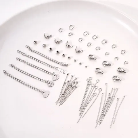 Accesorios de Joyería de Acero Inoxidable Cadenas de Extensión Cierres de Langosta Anillas de Salto Pasadores de Ojo T Cabeza Para Collar Pulsera Manualidades DIY