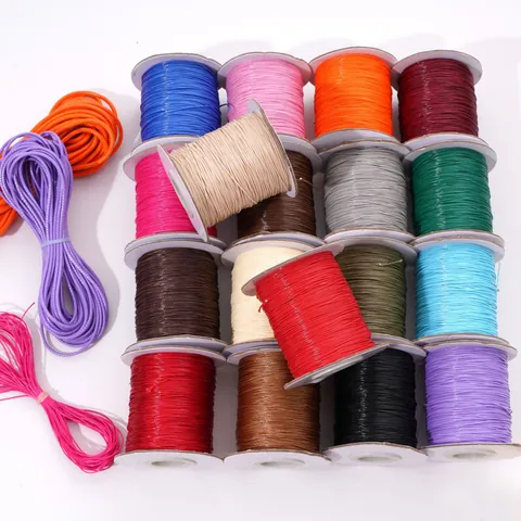 Cordón De Poliéster Encerado Hilo De Cera Coreano Para Hacer Joyas Hechas A Mano DIY Pulsera Trenzada Collar Cuerda Accesorios De Artesanía Multicolor