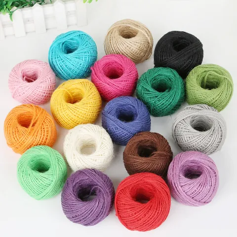 Kleurrijke Jute Touw Hennep Touw Voor DIY Handgemaakte Cadeauverpakking Vaas Woondecoratie Fotoclip Kunst Ambachten Accessoires