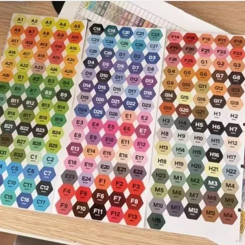 Hexagon Fuse Beads Color Identification Stickers Multicolor Handmade DIY Classification Labels With Coding For Art Storage