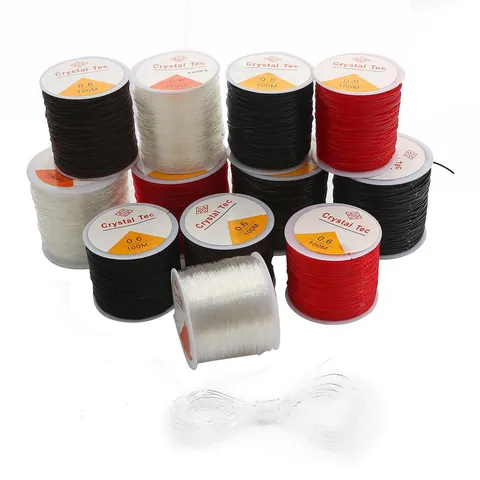 DIY Jewelry Elastic Crystal Thread Bead Cord For Bracelet Necklace Making Round TPU Nylon Line Clear Red Black Coffee Craft Wire