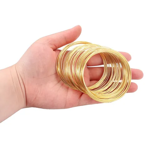 DIY Jewelry Making Memory Wire Steel Loops For Bracelet Handcraft Making Round Electroplated Metal Coils Accessory Supplies