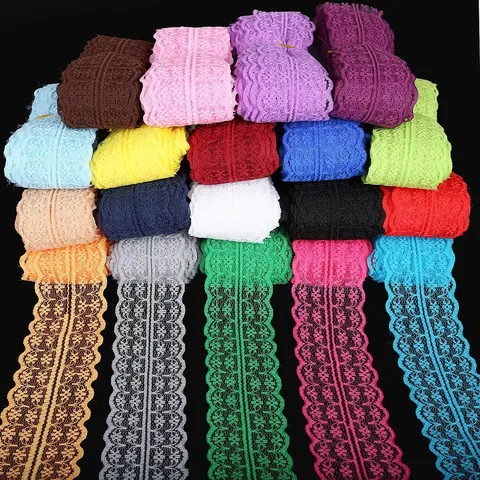 Floral Lace Trim Ribbon Polyester Hollow Out Non Elastic For DIY Hair Accessories Headbands Sewing Craft Wedding Decor Women