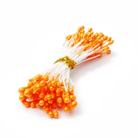 Étamine de Fleurs Artificielles Orange Baies en Mousse pour la Fabrication de Bijoux DIY Accessoires Épingles à Cheveux Décoration Florale