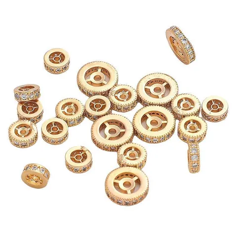 Perline Distanziatrici in Rame Placcato Oro 18K e Zirconia per Creazione Gioielli Fai da Te Bracciali Collane