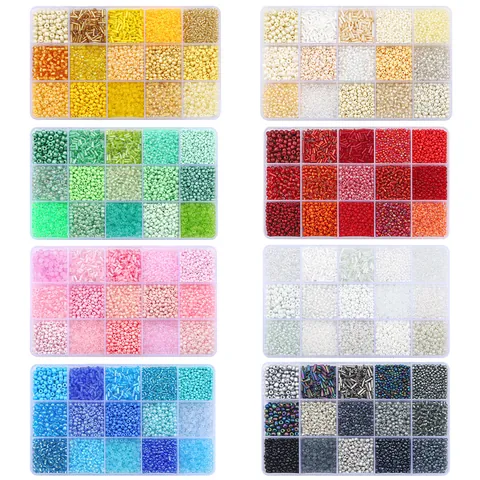 Perles De Rocaille Et Perles Tubes En Verre Accessoire De Boîte Multi Couleurs Pour Bijoux DIY Faits Main Bracelet Collier