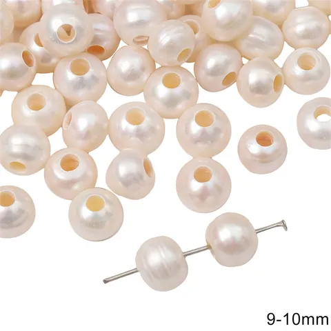 Natural Freshwater Pearl Loose Beads White Baroque Rice Shaped Pre Drilled Hole Beads For DIY Jewelry Making Bracelet Necklace Accessories