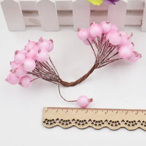 Bacche Artificiali Smerigliate in Schiuma Con Gambo in Filo di Ferro per Decorazioni Natalizie Fai da Te Accessori per Capelli Matrimonio Casa