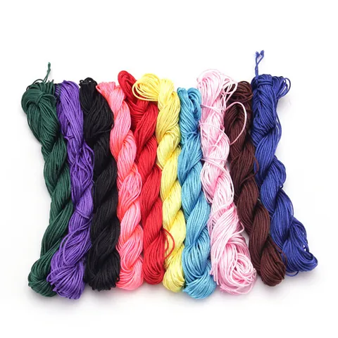Cavo in Nylon Intrecciato Multicolore da 1.0mm Filo di Poliestere Satinato per Creazione Gioielli Fai-da-te Bracciale Artigianale Accessorio Cordino per Nodi Cinesi