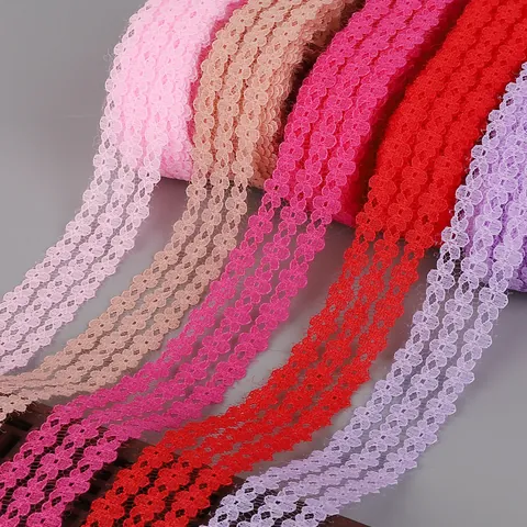 DIY Multicolor Hollow Floral Lace Trim Ribbon For Sewing Crafts Wedding Dress Decoration Accessory Home Textile Supplies