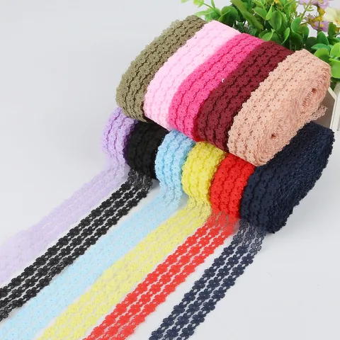 DIY Multicolor Hollow Floral Lace Trim Ribbon For Sewing Crafts Wedding Dress Decoration Accessory Home Textile Supplies