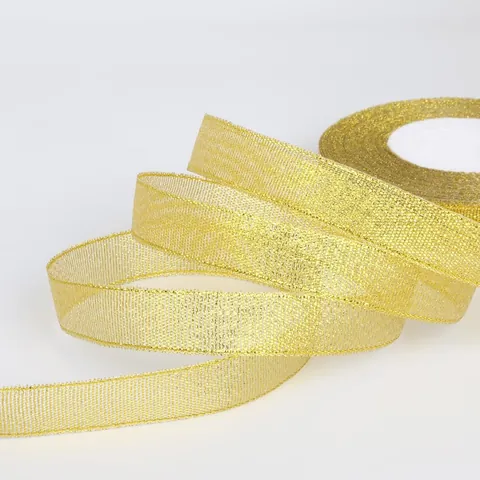 Metallic Glitter Ribbon Gold Silver Satin Webbing For DIY Craft Birthday Cake Gift Wrapping Wedding Party Home Decor