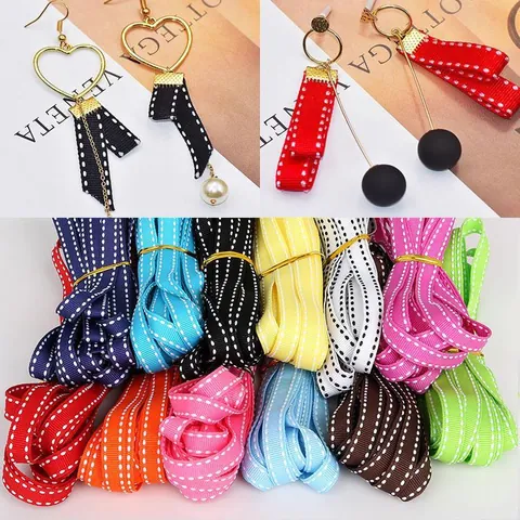 Cinta de Grosgrain con Costura Patrón de Lunares Geométrico Cinta de Tela Para Creación de Joyas DIY Accesorios para el Cabello Cinta Decorativa Artesanal