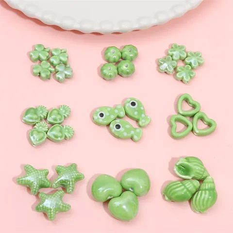 Keramiek Kralen DIY Sieraden Maken Accessoires Hart Ster Zeester Dierenvormen Handgemaakte Losse Kralen Voor Ketting Armband