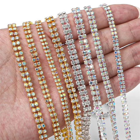 Rhinestone Pearl Claw Chain For DIY Jewelry Making Alloy Base Pearl Rhinestone Beaded Trim For Clothing Decoration Craft Supply