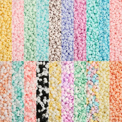 Frosted Matte Glass Seed Beads For DIY Jewelry Making Solid Color Round Spacer Beads For Handmade Bracelets Necklaces Rings Crafts