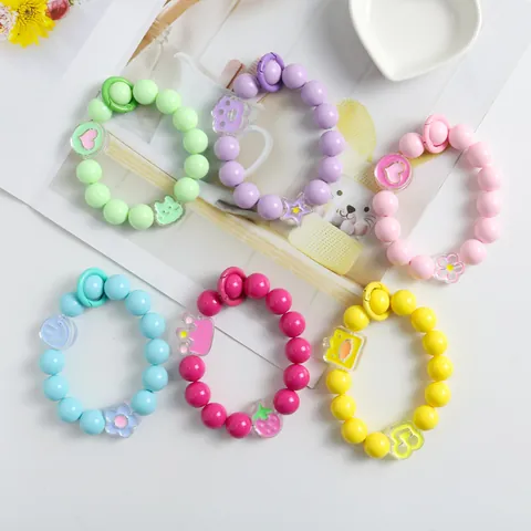 Ins Bonbonfarben Große Perlen Acryl Handyanhänger Lanyard Armband Mit Herz Stern Blume Cartoon Anhänger Für Handyhülle Mädchen