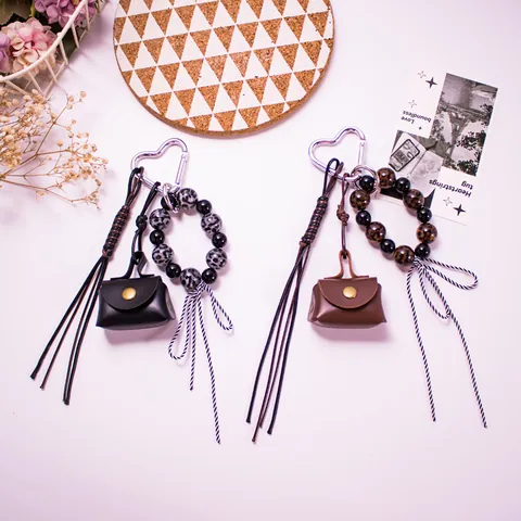 Leopard Print PU Leather Mini Coin Purse Bag Charm With Heart Alloy Hook Beaded Ribbon Bowknot Tassel Keychain For Women